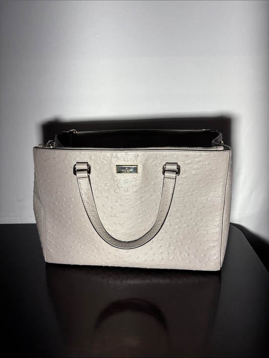 kate spade Handbags - Kate Spade Elegant Ivory Structured Satchel with Textured Finish